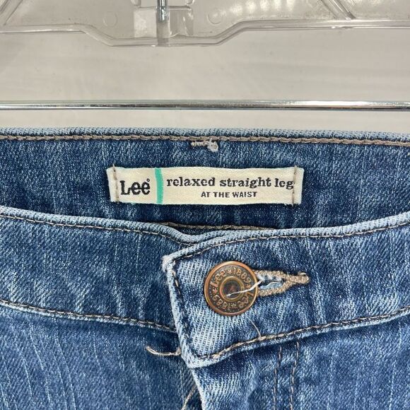 Lee Womens Relaxed Straight Leg Jeans Denim Cotton Stretch Blue Size 12 Short - Picture 7 of 11